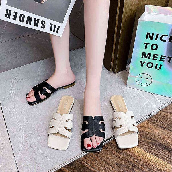 first women's leather layer slippers cowhide summer 2022 style outer wear fashion flat bottom cool slope, Black
first women's leather layer slippers cowhide summer 2022 style outer wear fashion flat bottom cool slope, Black