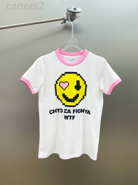 women's t-shirt designer 22 spring and summer new smiley face letter printed short sleeved t-shirt simple comfortable color matching de, White
women's t-shirt designer 22 spring and summer new smiley face letter printed short sleeved t-shirt simple comfortable color matching de, White