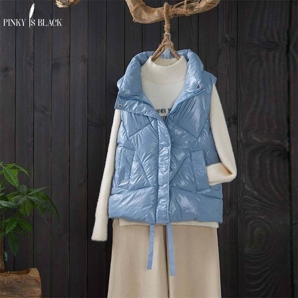 pinkyisblack stand collar short vest women winter vests cotton padded jacket sleeveless female shinny winter waistcoat 201031, Black;white
pinkyisblack stand collar short vest women winter vests cotton padded jacket sleeveless female shinny winter waistcoat 201031, Black;white