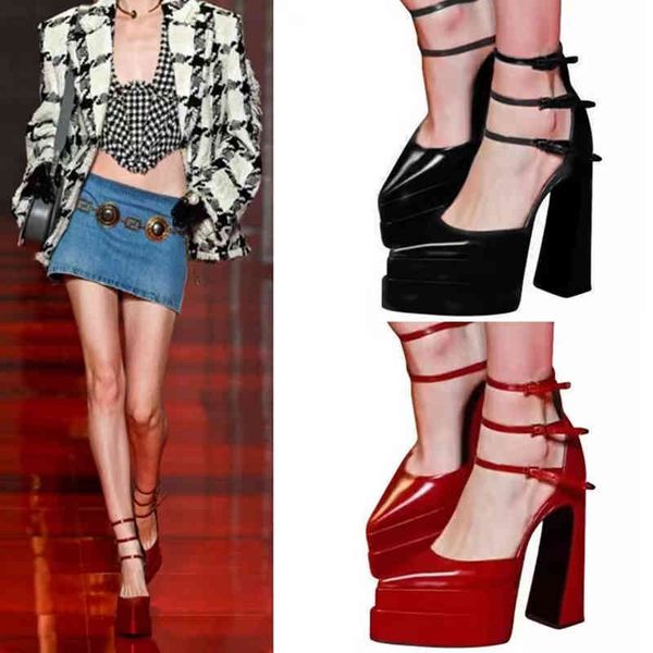 sandals summer pointed toe patent leather roman women's platform thick high heel party shoes chunky pumps buckle 43 rtol, Black
sandals summer pointed toe patent leather roman women's platform thick high heel party shoes chunky pumps buckle 43 rtol, Black