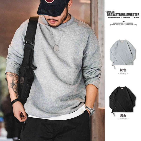 men's hoodies & sweatshirts madden tooling terry drawstring crew neck grey sweater with long sleeved t-shirt inside and folding bottom, Black
men's hoodies & sweatshirts madden tooling terry drawstring crew neck grey sweater with long sleeved t-shirt inside and folding bottom, Black