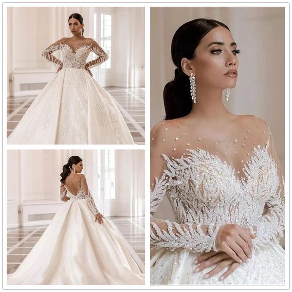 new arabic dubai beads crystals ball gown wedding dresses vestido de noiva soft tulle long sleeve wedding bridal gowns 2022, White
new arabic dubai beads crystals ball gown wedding dresses vestido de noiva soft tulle long sleeve wedding bridal gowns 2022, White