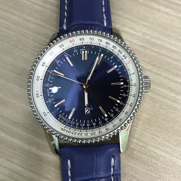 46mm quality navitimer watch chronograph quartz movement blue dial 50th anniversary men watch brown leather strap mens wristwatches, Slivery;brown
46mm quality navitimer watch chronograph quartz movement blue dial 50th anniversary men watch brown leather strap mens wristwatches, Slivery;brown