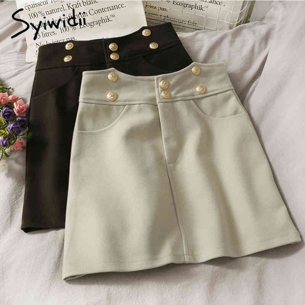 button skirt for women high waist casual aline pockets solid black spring summer korean fashion mini skirts 210415
button skirt for women high waist casual aline pockets solid black spring summer korean fashion mini skirts 210415