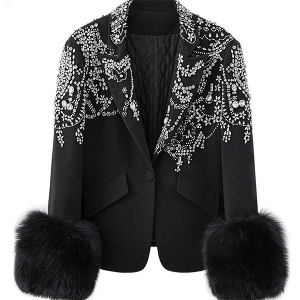 deat women black patchwork diamonds hairy blazer lapel long sleeve slim fit jacket fashion spring autumn 7b0410 220402, White;black
deat women black patchwork diamonds hairy blazer lapel long sleeve slim fit jacket fashion spring autumn 7b0410 220402, White;black