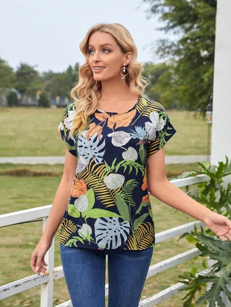 emery rose batwing sleeve tropical print f1tm#, White
emery rose batwing sleeve tropical print f1tm#, White