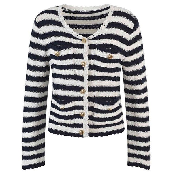 women's sweaters summer stripe contrast round neck long sleeve hollow out knitted cardigan women's commuting fashionable short yj4, White;black
women's sweaters summer stripe contrast round neck long sleeve hollow out knitted cardigan women's commuting fashionable short yj4, White;black