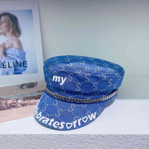 designer hat ball caps 22 denim beret women's summer korean ins net red fashion small fragrance printed letter flat hat qkfx, Blue;gray
designer hat ball caps 22 denim beret women's summer korean ins net red fashion small fragrance printed letter flat hat qkfx, Blue;gray