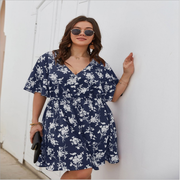 mini floral dress plus size boho v neck party elegant short sleeve light dresses woman summer 2021 l-4xl clothes, Black
mini floral dress plus size boho v neck party elegant short sleeve light dresses woman summer 2021 l-4xl clothes, Black