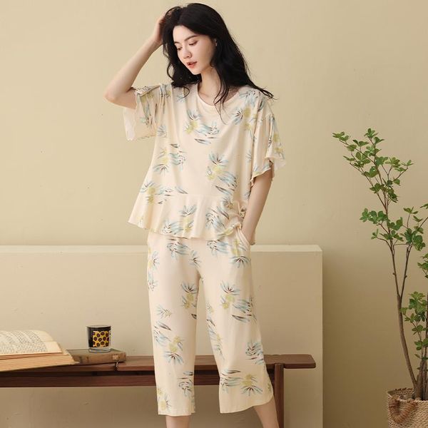 summer women pajamas set -3xl sleepwear floral printed nightwear homewear loose short sleeve pyjamas, Black;red
summer women pajamas set -3xl sleepwear floral printed nightwear homewear loose short sleeve pyjamas, Black;red