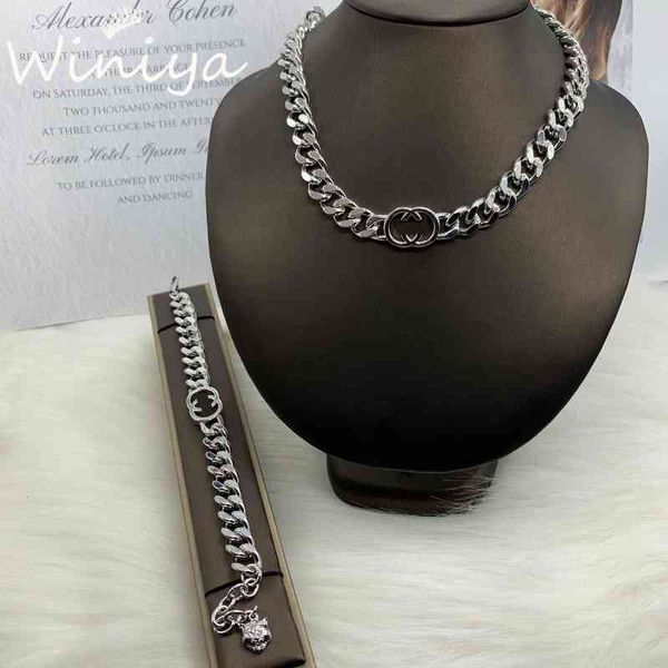 925 silver chain necklace double g new letter necklace bracelet simple versatile fashion platinum jewelry for men and women, Black
925 silver chain necklace double g new letter necklace bracelet simple versatile fashion platinum jewelry for men and women, Black