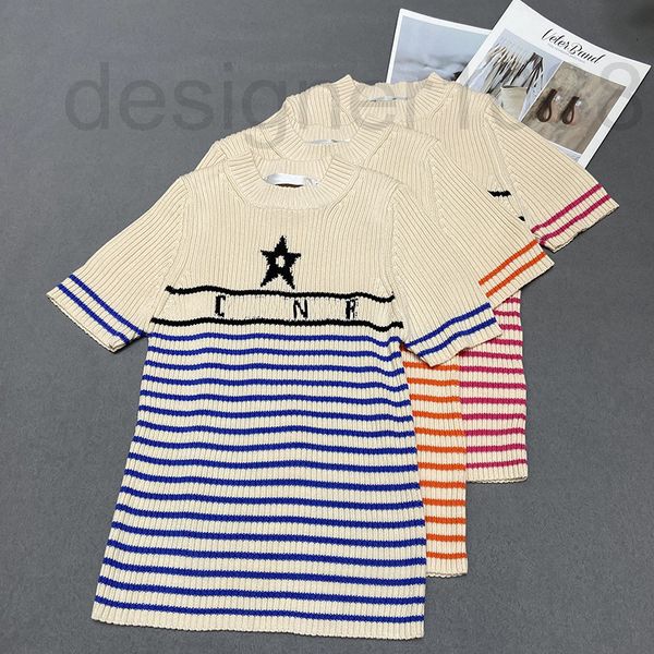 women's sweaters designer high version knitted striped star letters short sleeved shirt for women 2022 summer new fashion slim temperam, White;black
women's sweaters designer high version knitted striped star letters short sleeved shirt for women 2022 summer new fashion slim temperam, White;black