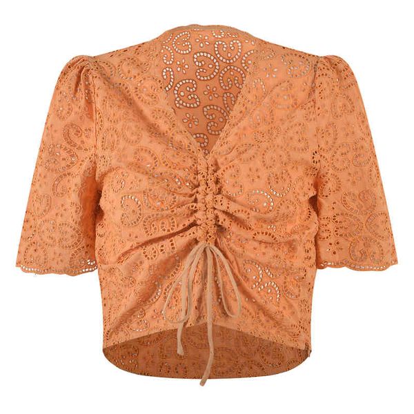 women's blouses shirts summer french drawstring pleated v-neck hollow lace embroidered shirt women's pullover ib6r, White
women's blouses shirts summer french drawstring pleated v-neck hollow lace embroidered shirt women's pullover ib6r, White