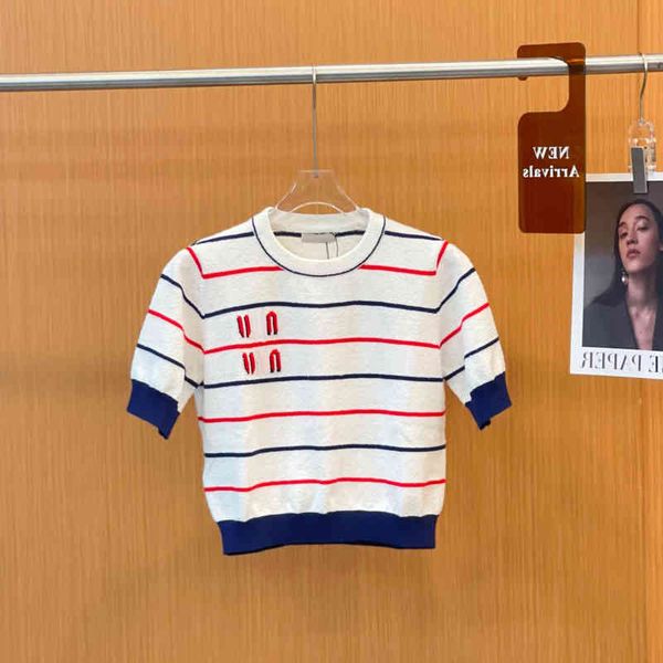 clothing 2022 summer new chic embroidered short sleeve t-shirt style knitted round neck striped outlet_xbxs, White;black
clothing 2022 summer new chic embroidered short sleeve t-shirt style knitted round neck striped outlet_xbxs, White;black