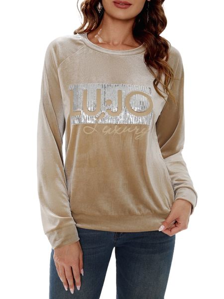 contrast sequins letter raglan sleeve velvet sweatshirt b6uk#, Black