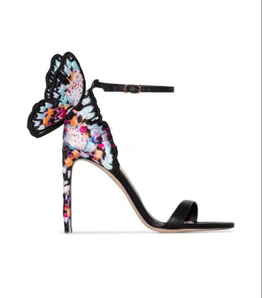 butterfly embroidery sandals ankle strap thin high heel lady pumps sophia webster summer gladiators, Black
butterfly embroidery sandals ankle strap thin high heel lady pumps sophia webster summer gladiators, Black