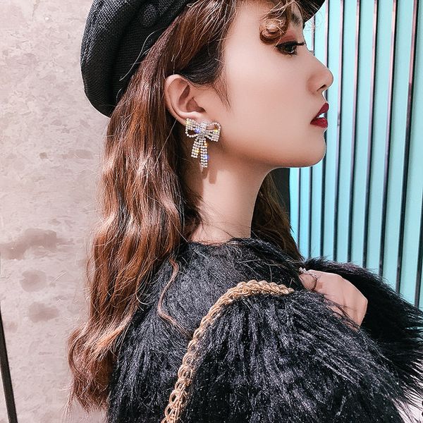 925 silver needle super flash zircon earrings female temperament long bow tie earrings personality and fashion online influencer eardrop, Golden
925 silver needle super flash zircon earrings female temperament long bow tie earrings personality and fashion online influencer eardrop, Golden