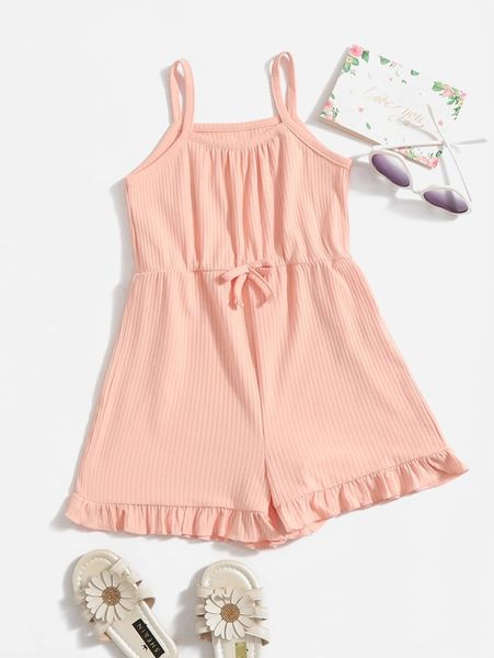 toddler girls ruffle hem bow front cami romper she, Blue
toddler girls ruffle hem bow front cami romper she, Blue