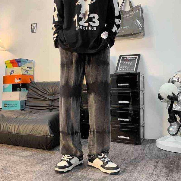 black tie dye jeans men's fashion retro casual baggy jeans men streetwear loose hip hop straight denim pants mens trousers s-3xl t22072, Blue
black tie dye jeans men's fashion retro casual baggy jeans men streetwear loose hip hop straight denim pants mens trousers s-3xl t22072, Blue