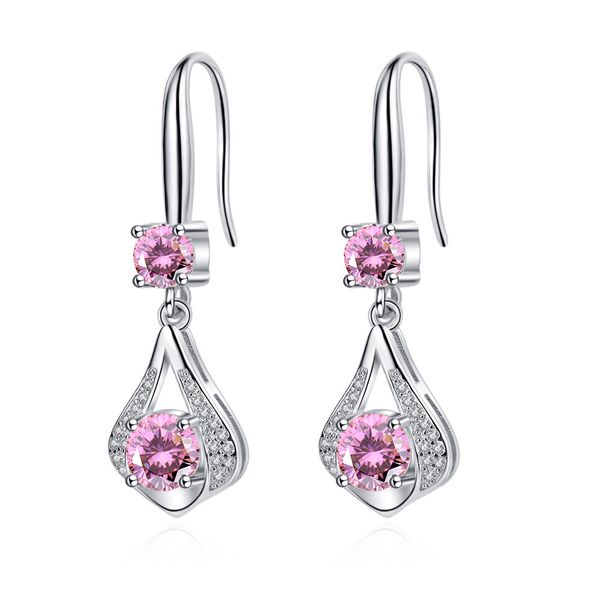 s925 stamp silver plated crystal waterdrop charms pink blue white zircon earrings tassel hook type women's fashion jewelry earrings wed, Golden
s925 stamp silver plated crystal waterdrop charms pink blue white zircon earrings tassel hook type women's fashion jewelry earrings wed, Golden