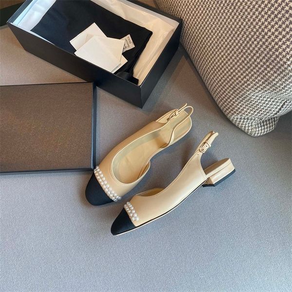 30% off 2022 slippers new slingbacks women spring summer genuine leather low heels sandals pearls designer shoes mixed colors flats size 35-, Black
30% off 2022 slippers new slingbacks women spring summer genuine leather low heels sandals pearls designer shoes mixed colors flats size 35-, Black