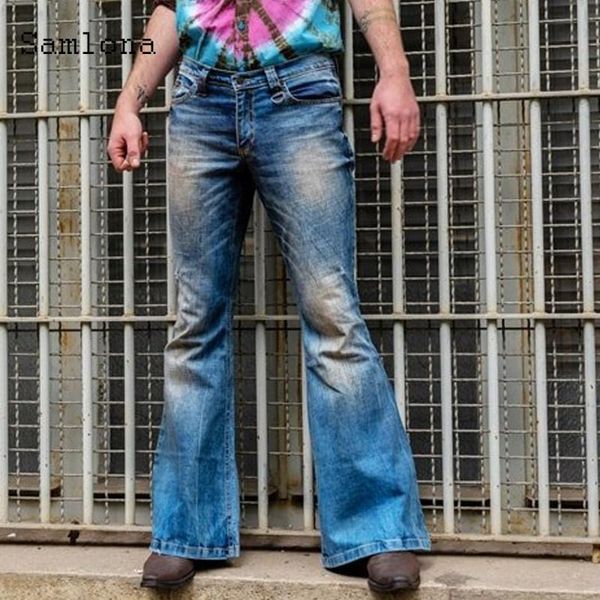 men's jeans samlona western style mens demin pants slim bottom classic fashion denim trousers pacthwork flare menmen's, Blue
men's jeans samlona western style mens demin pants slim bottom classic fashion denim trousers pacthwork flare menmen's, Blue