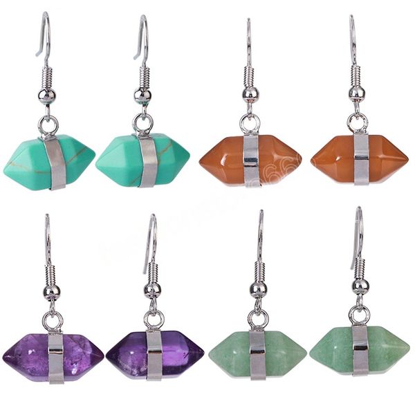 healing crystals dangle earrings for women natural stone quartz earrings hexagonal double statement jewelry 2022 amethysts, Silver
healing crystals dangle earrings for women natural stone quartz earrings hexagonal double statement jewelry 2022 amethysts, Silver