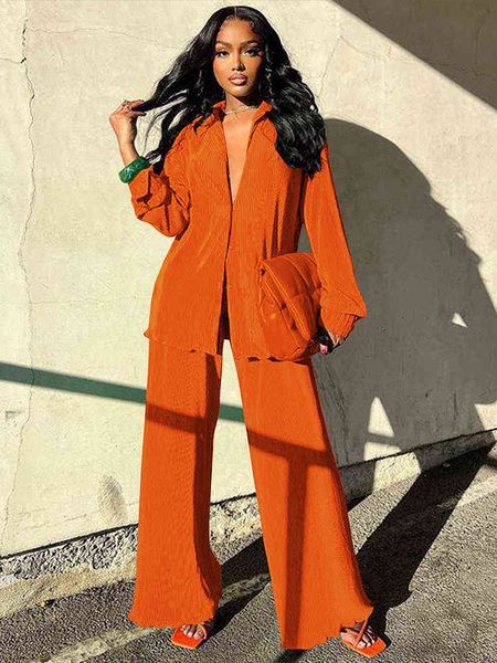 casual loose home suit spring autumn full sleeve turn down collar blouse and wide leg trousers elegant pleated 2 piece set, White
casual loose home suit spring autumn full sleeve turn down collar blouse and wide leg trousers elegant pleated 2 piece set, White