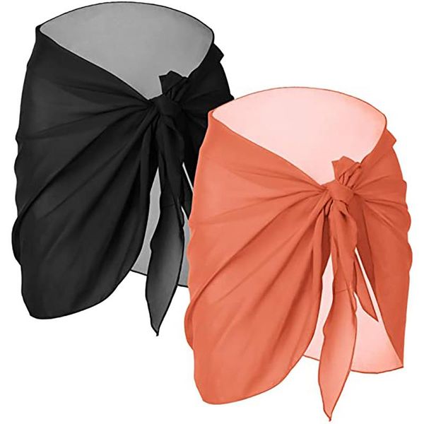 bikini women swimwear 2pc cover-ups belted summer dress beach wrap sarong chiffon aa, White;black
bikini women swimwear 2pc cover-ups belted summer dress beach wrap sarong chiffon aa, White;black