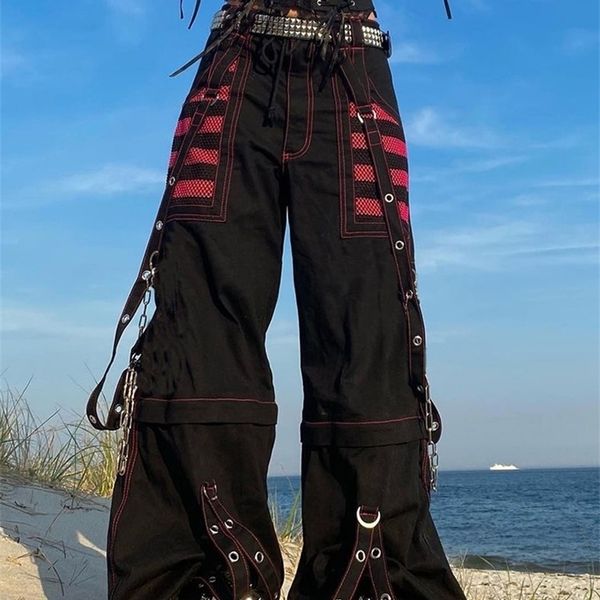 suchcute gothic chain bandage wide leg pants women oversize low rise dark academic trousers streetwear 90s baggy pant punk style 220811, Black;white
suchcute gothic chain bandage wide leg pants women oversize low rise dark academic trousers streetwear 90s baggy pant punk style 220811, Black;white