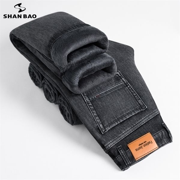 shan bao winter cotton stretch slim straight denim jeans fleece thick warm men's business casual gray 220328, Blue
shan bao winter cotton stretch slim straight denim jeans fleece thick warm men's business casual gray 220328, Blue
