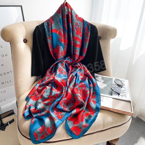 180x90cm bandannas four seasons popular flower shawls fashion print scarves satin long silk scarves 2022 beach towel, Blue;gray
180x90cm bandannas four seasons popular flower shawls fashion print scarves satin long silk scarves 2022 beach towel, Blue;gray