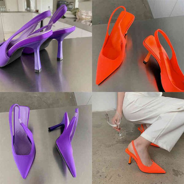 2022 fashion elegant women 9cm high heels slippers lady slingback mules purple green orange heels luxury slides wedding shoes y220523, Black
2022 fashion elegant women 9cm high heels slippers lady slingback mules purple green orange heels luxury slides wedding shoes y220523, Black
