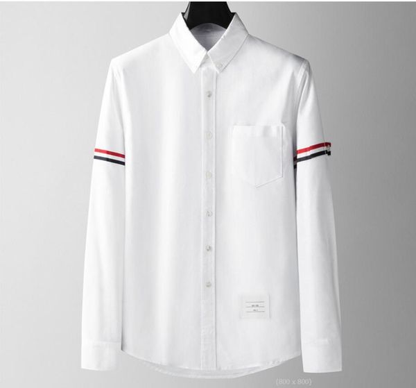 men's shirt oxford spinning double sleeves webbing striped patchwork slim breathable business jacket, White;black
men's shirt oxford spinning double sleeves webbing striped patchwork slim breathable business jacket, White;black