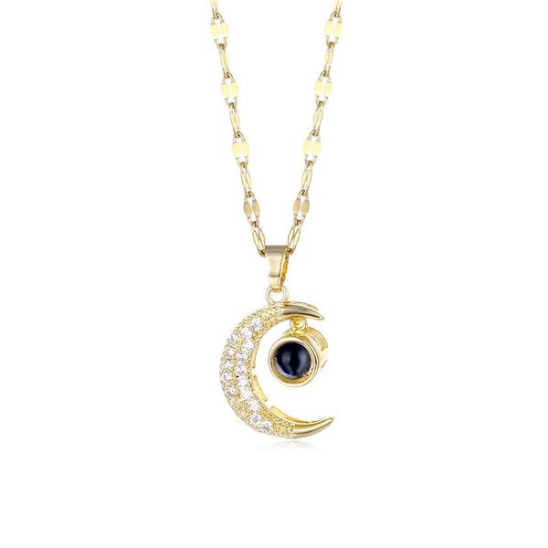 pendant necklaces dainty crescent projection necklace for women stainless steel half moon 100 languages i love you gift, Silver
pendant necklaces dainty crescent projection necklace for women stainless steel half moon 100 languages i love you gift, Silver