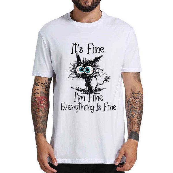 i'm fine funny t-shirt men's oversized short sleeved casual tee for cat lovers 100% cotton eu size t, White;black
i'm fine funny t-shirt men's oversized short sleeved casual tee for cat lovers 100% cotton eu size t, White;black