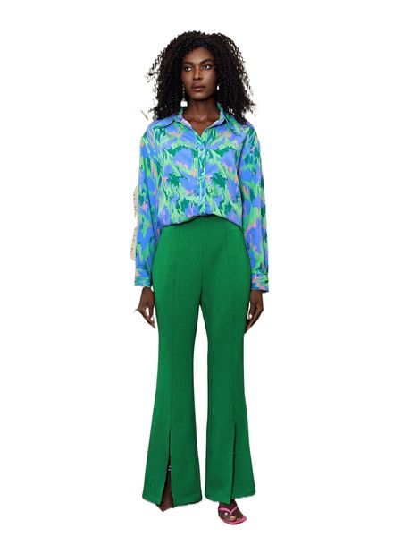 high waist split hem flare leg pants g5mv#, Black;white
high waist split hem flare leg pants g5mv#, Black;white