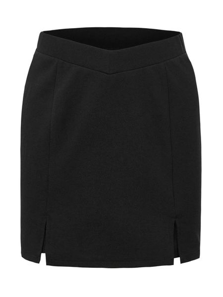 solid elastic waist slit skirt e96w#, Black
solid elastic waist slit skirt e96w#, Black