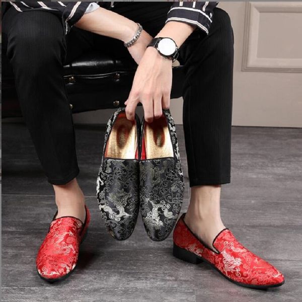 men loafers party wedding shoes europe style print embroidered slippers driving moccasins flat shoes da2, Black
men loafers party wedding shoes europe style print embroidered slippers driving moccasins flat shoes da2, Black