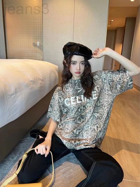 women's t-shirt designer cel * / 22ss snake t-shirt fabric special process positioning dyeing chest high-grade and fashionable fany, White
women's t-shirt designer cel * / 22ss snake t-shirt fabric special process positioning dyeing chest high-grade and fashionable fany, White
