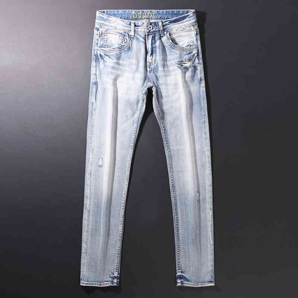 men's jeans men's spring light color high-end washed hole patch loose straight pants bullet 8kul, Blue
men's jeans men's spring light color high-end washed hole patch loose straight pants bullet 8kul, Blue