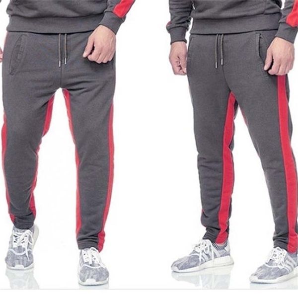 

men joggers brand male trousers casual pants sweatpants jogger casual elastic cotton gyms fitness workout 201128, Black