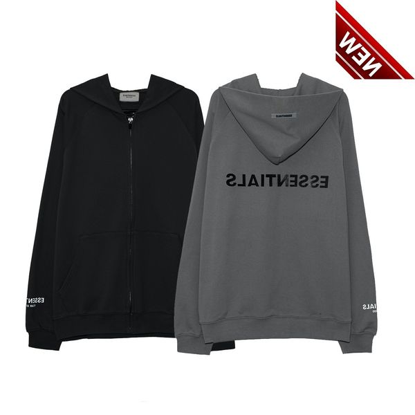 21 new winter fog hoodie shoulder of god quality ess high street zipper fashion coat, Black
21 new winter fog hoodie shoulder of god quality ess high street zipper fashion coat, Black