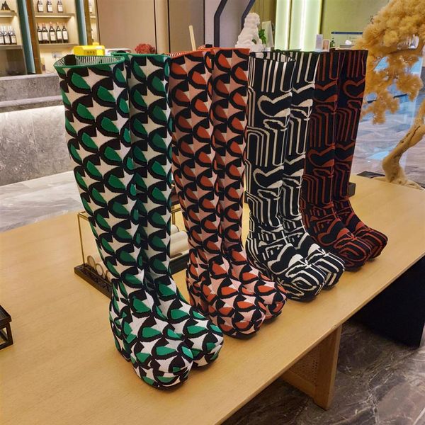 2021 women jacquard knit platform knee boots fashion woman woolen water platforms boot r ladies thick rubber sole winte261t, Black
2021 women jacquard knit platform knee boots fashion woman woolen water platforms boot r ladies thick rubber sole winte261t, Black