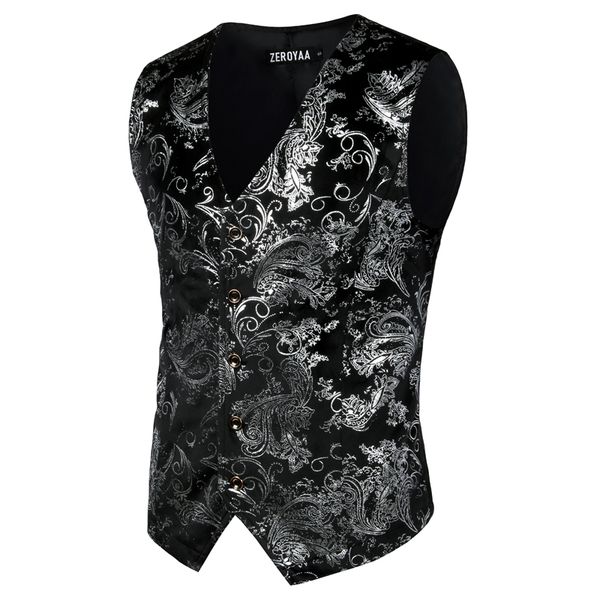 mens sliver metallic paisley print vest breasted v-neck suit vest tuxedo waistcoat gothic aristocrat steampunk victorian gilet 220725, Black;white
mens sliver metallic paisley print vest breasted v-neck suit vest tuxedo waistcoat gothic aristocrat steampunk victorian gilet 220725, Black;white