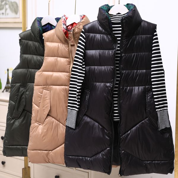 womens vest winter jacket stand collar casual cotton padded sleeveless female winter vest waistcoat 201031, Black;white
womens vest winter jacket stand collar casual cotton padded sleeveless female winter vest waistcoat 201031, Black;white