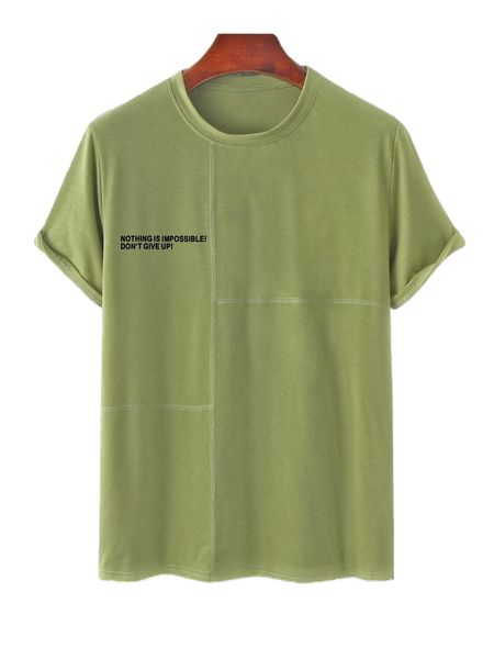 men slogan graphic stitching tee l7wk#, White;black
men slogan graphic stitching tee l7wk#, White;black