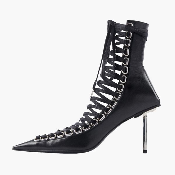 cut out summer booties women thin high heel 2022 cow leather lace up ankle boots sandals big size 35-43, Black
cut out summer booties women thin high heel 2022 cow leather lace up ankle boots sandals big size 35-43, Black