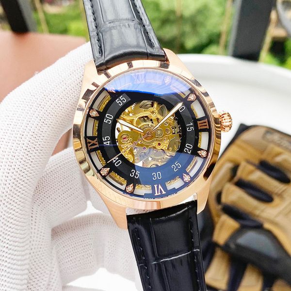 fully automatic mechanical three pin hollow flywheel functional design noble and atmospheric men's watch series imported calf leather s, Slivery;brown
fully automatic mechanical three pin hollow flywheel functional design noble and atmospheric men's watch series imported calf leather s, Slivery;brown