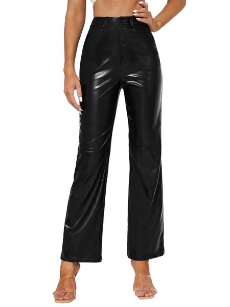 tall high waist boot cut pants x6w0#, Black;white
